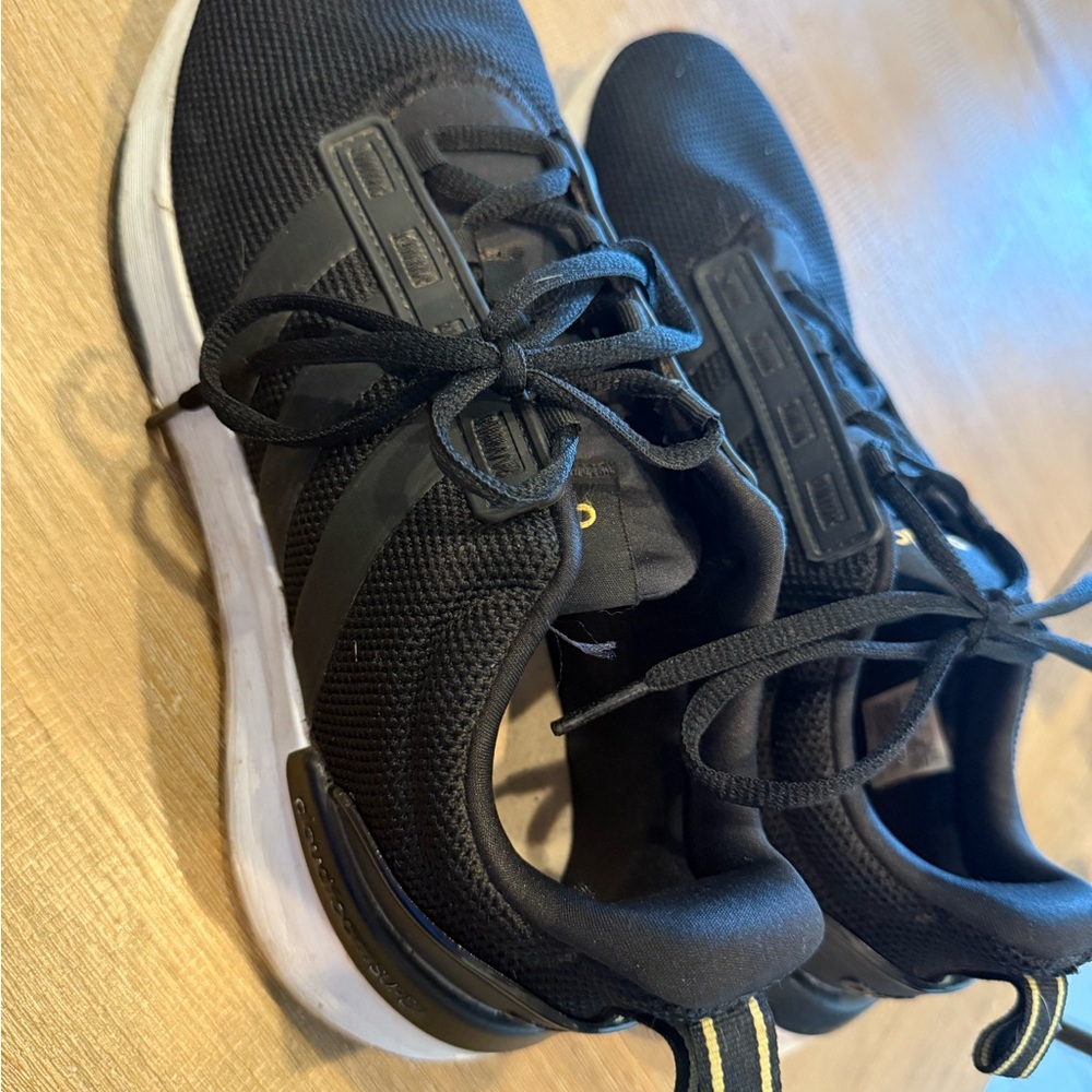 Adidas Black Running Shoes with White Sole